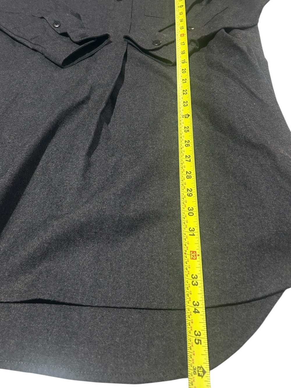 Madewell Latitude Charcoal Gray Wool Blend Crew Neck Shirt Dress Size Med E0910 - Picture 10 of 12